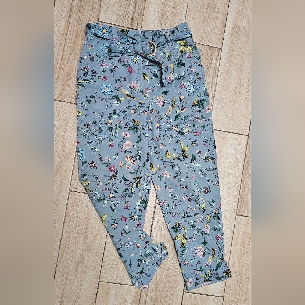 Anthropologie Victoria Floral Cargo Pants Women’s Bohemian Garden Size 4 - Picture 6 of 15